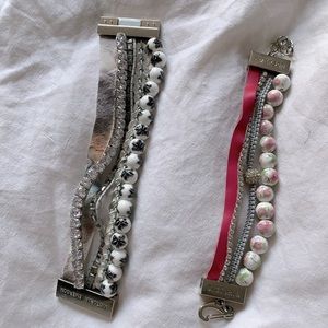 Two Victoria Emerson magnetic closure gold plated bracelets